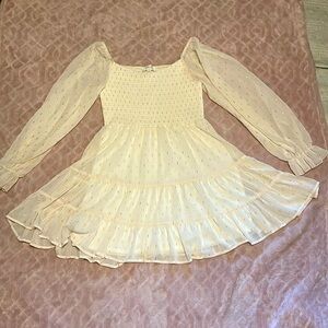 Peach Love white dress